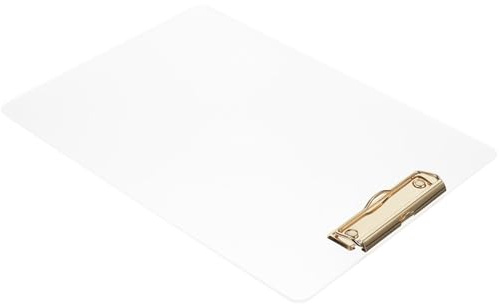 TOYZFRIENDY Planchette à Écrire Transparente Acrylique avec Pince Pratique Support Rigide pour Bureau et Étudiants Dossier Multifonction Solide et Portable