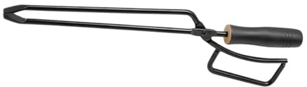 COLLBATH Pince à Barbecue Longue Poignée pour Braises et Outil Extérieur pour Barbecue et Foyer Accessoire Camping Robuste pour Saisir Bûches Brûler