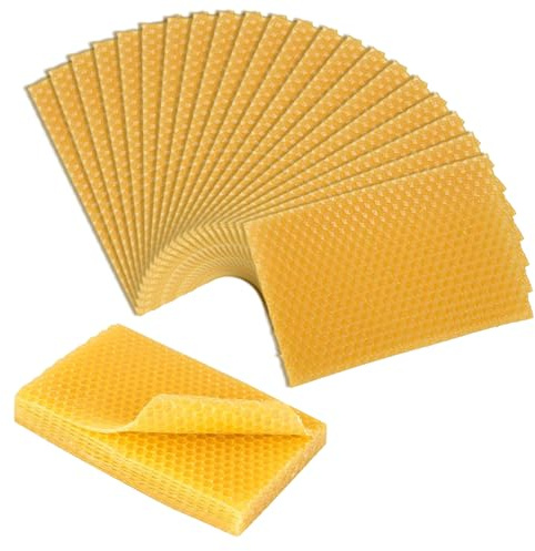 30 hojas de cera de abejas para hacer velas, 5 x 3, 5 pulgadas, suministros para manualidades, ecológicos y familiares, para niños y adultos. Kits para hacer velas. Hojas de cera de abejas. Kit pa