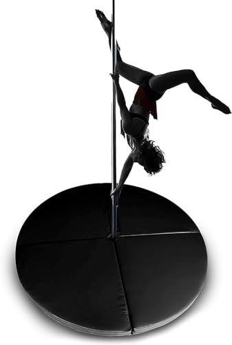 Generisch Pole-Dance-Matte, runde, Faltbare Fallschutzmatte für Stangentanz – 5 cm Dickes Tanzkissen, Sicherheitspolsterung für Stangentanz, Gymnastik, Yoga, Fitness, tragbare Sturzschutzmatte