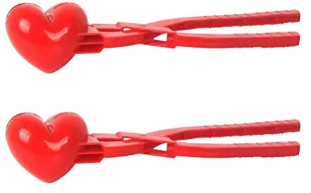 Moule à Boules de Neige en Forme de Cœur Jouet en Plastique pour Enfants Outil de Fabrication de Boules de Neige pour Bataille de de Hiver Plage Rouge 34cm (Rouge #45)