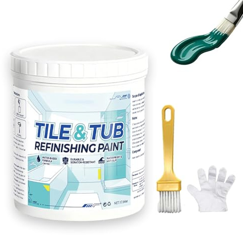 Kit Di Vernice Premium per Il Restauro Di Piastrelle E Vasche Da Bagno, Vernice a Base D'acqua per Il Restauro Di Piastrelle E Vasche Da Bagno - Asciugatura Rapida, Antiscivolo, Impermeabile (#F,300g)