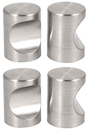 Sourcingmap Dresser Door Cabinet Single Hole Zinc Alloy Flat Cylinder Pull Handles Knob 4pcs