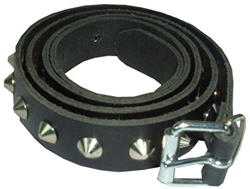 Unbekannt Spitznieten Gürtel, 1-reihig, Material: Echtleder, Farbe: Schwarz, Größe: ca. 2 cm x 100 cm