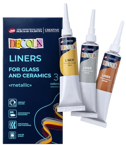 Decola Metallic Acryl Liner 3x18ml Gold Silber Kupfer Glas Porzellan