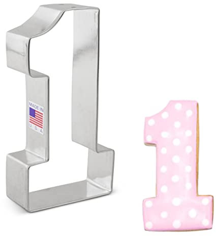 Large Number 1 Cookie Cutter 11.4cm, Made by Ann Clark