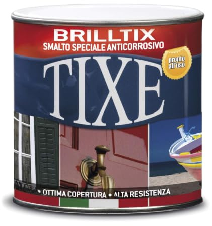 TIXE Smalto a Solvente Brilltix Finitura Lucida, Grigio Polare 750 ml | Vernice a Solvente con Finitura Brillante, Uniforme e Compatta, Alta Resistenza | Made in Italy