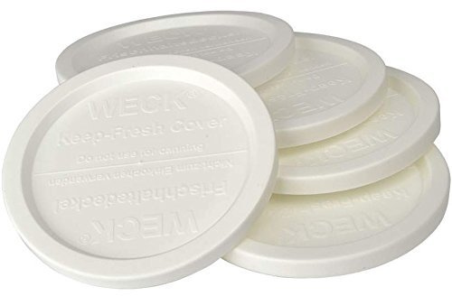 Großes Weckglas, 5 Stück, Frischhaltedeckel, Kunststoffdeckel, 5 Stück (groß = 100 mm), passend für Modelle 738, 739, 740, 741, 742, 743, 744, 745, 748, 974