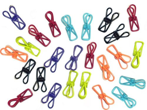 Lot de 50 pinces à linge en métal de couleurs assorties pour séchage sur corde à linge, 55 mm