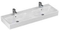 Double lavabo 130 x 47 cm sans armatures, Attention : Supplément robinets et meuble passendes également disponible nous livrons presque tous les fabricant