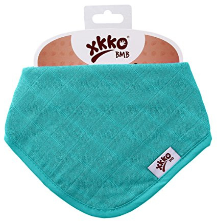 XKKO BMBBND034A Bamboo Muslin Bandana, Halstuch oder Lätzchen, türkis