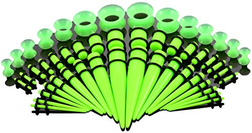 BOOM 18 Stück Taper konisch + 18 Stück Ohr-Plugs 1,6 mm-10 mm Acryl + 14 Stück Silikon Tunnel 3 mm - 12 mm