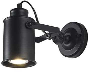 JINYU Wandleuchte, Vintage, industriell, rustikal, verstellbar, moderne Deckenleuchte, Nachtlicht, Schwarz
