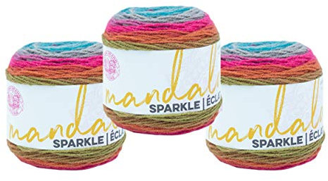 Lion Brand Yarn Mandala-Glitzer-Garn, Astrid, 3er-Pack
