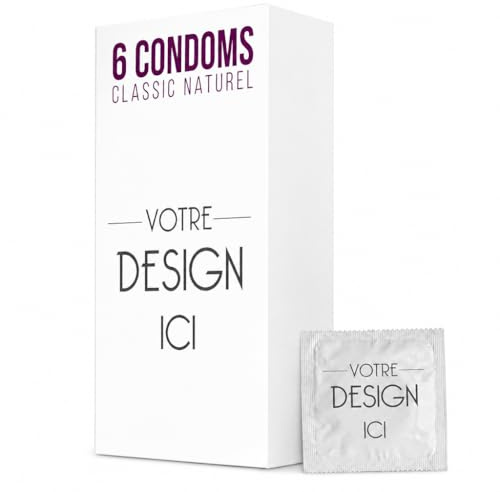 CALLVIN | Personalisierbare Kondome – Verdeck personalisierbar mit Ihrem Foto & Text – 6 Stück – lustiges originelles Geschenk – Naturlatex dünn & geschmiert