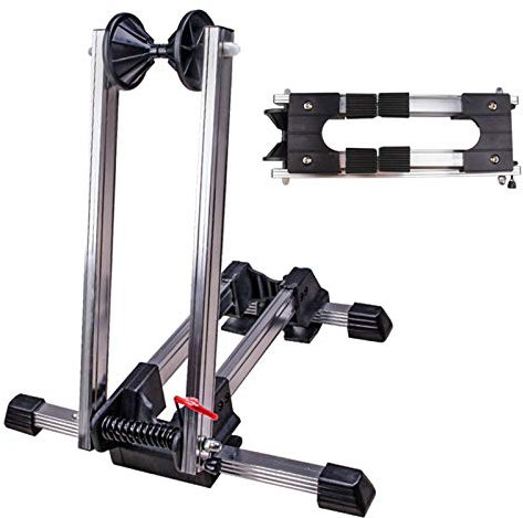 Tragbarer Fahrradständer für Mountainbikes, verstellbar, Aluminiumlegierung, für Garten und Garage, Park und Reparatur, für Mountainbikes, Rennräder, E-Bikes (Silber, Einheitsgröße