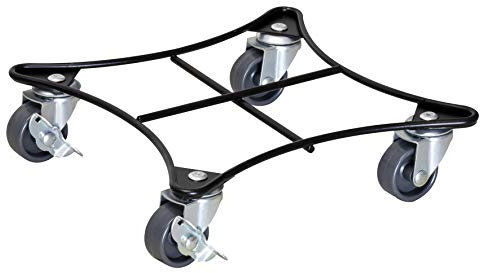 WAGNER Soporte con Ruedas para Plantas Retro Style 22 x 22 x 5,5 cm I Carro para Plantas para Uso Interior + Exterior I Sopporte de Acero, Recubierto de Negro I Capacidad de Carga 60 kg - 20094001