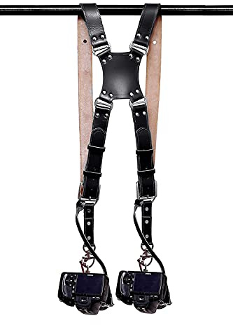 Golden Arrow Leather Camera Strap Harness with Personalised Logo - The Warrior (BLACK)