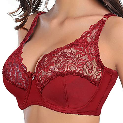 Reggiseno con Ferretto Non Imbottito Sexy Coppe Morbide Pizzo Scollatura V 6-B