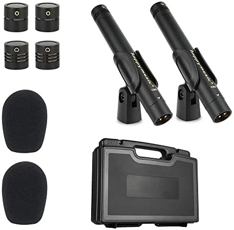 happymusic CM2 Pencil Stick Condenser Microphone，Interchangeable Omni,Cardioid and Super Cardioid Capsules for Acoustic Woodwind Instruments &Professional Audio Recording Acoustic