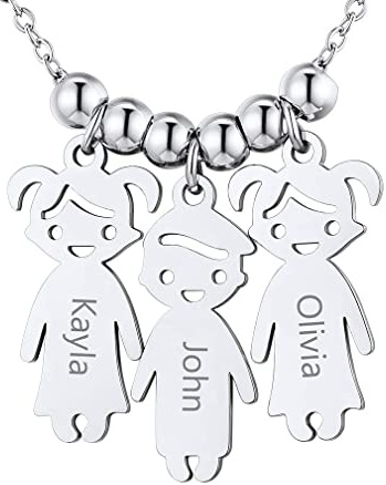 Custom4U Collana Personalizzatoa con Ciondolo di Bambini Ragazzi e Ragazze 1-5 Nomi Collana da Donna Mamma Placcata in Oro in Argento S925 Gioielli Personalizzati Regalo di Compleanno per Madre