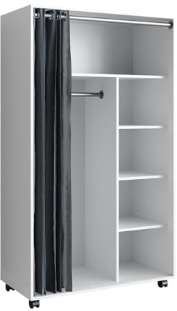 Vicco Kleiderschrank Doros, Flügeltürenschrank, Weiß, 100 x 168 cm