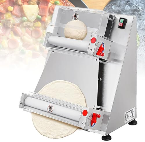 NVYAZJ 370W Automatic Commercial Dough Press Machine, Pizza Dough Roller Sheeter with 3-15 110-220V Electric Pizza Press Making Machine Pasta Maker for Rolling of Pizza and Various Dough Cake