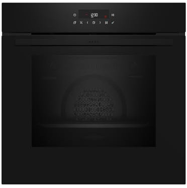 NEFF B2CCJ7AK0, N30, Einbaubackofen 60x60cm, schwarz mit CircoTherm, LED Display, ohne Knebel, mit Pyrolyse, Klapptür
