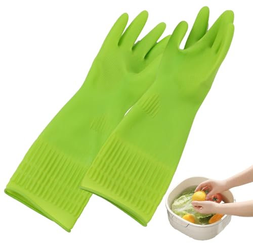 Qumiuu Gants de Cuisine pour Laver la Vaisselle,Gants de Cuisine - Gants de Nettoyage ménager 1 Paire | Gants de Vaisselle imperméables, Gants de ménage réutilisables, Outils de Nettoyage de Cuisine
