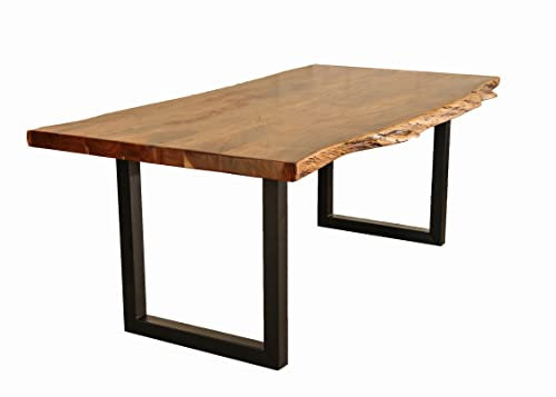 Esstisch mit Baumkante 220x100x76 cm 6 cm Stark