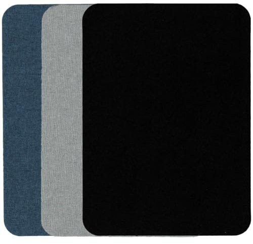 3er Flicken selbstklebend Stoff, Klebeflicken für Textilien Leinenstoff Reparatur Patches, 10,5 x 15,5 cm Textil Flicken selbstklebend für Sofas, Autositze, Bürostuhl, Kopfteile, Vorhang
