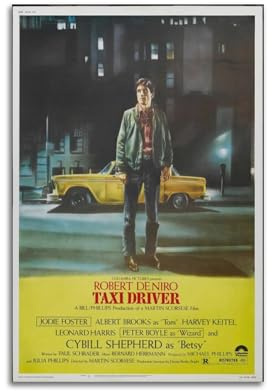 GEENUM Póster de la película Taxi Driver de 1976, cubierta de arte vintage, decoración estética para dormitorio, sala de estar, paredes, póster estético de 30 x 45 cm, estilo sin marco