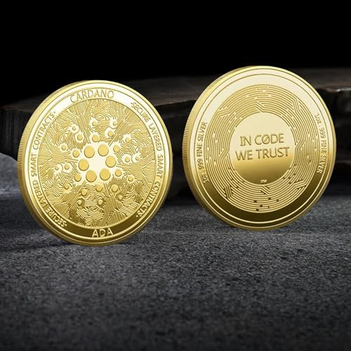 QYZXTH Ada Cardano Crypto Coin Moneda Coleccionable de Criptomonedas En Código Confiamos Colección de Arte Moneda Conmemorativa Física Chapada en Oro-Oro