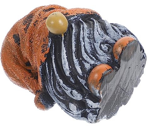 Kisangel Figurine De GNOME Miniature en Résine Orange pour Décoration De Jardin Et Intérieur, Statue De Nain De Jardin Décorative, Ornement Festif Noël, Accessoire De Terrasse Et Bureau