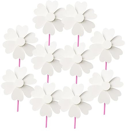 HOOTNEE 10pièces Lot de Moulins à Vent Papier Vierges à Peindre Bricolage DIY Décoratif pour Garçon Fille