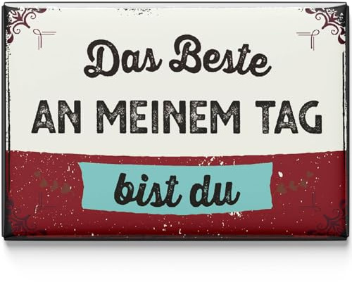 LANOLU Kühlschrankmagnete lustig- Das Beste bist du - lustige Magnete mit Sprüchen und witzigen Motiven 8x5,5cm
