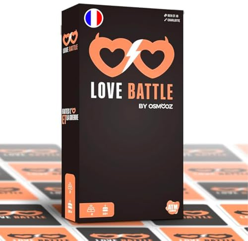 ATM Gaming Love Battle - Le Jeu des Défis en Couple - Jeu de Cartes - Plus de 80 défis hilarants - Cadeau Anniversaire Femme - Cadeau Homme - Jeux de société Osmooz