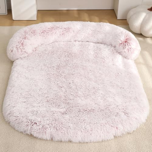 Yuly Orthopädisches Hundebett Grosse Hunde XXL,Hundekissen Flauschig,Ergonomisches Hundematte,Memory Foam Hundekorb,Waschbar Hundesofa Wasserdicht rutschfest (80x60x12cm,Ombré-Rosa)