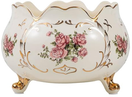 OptmAVth Frutero de cerámica, cuenco decorativo hecho a mano, cuenco para caramelos, decoración de mesa de entrada, jarrón para decoración del hogar, almacenamiento de llaves y organización