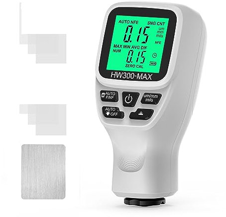 Spessimetro Vernice, Misuratore di spessore della vernice for auto HW300-MAX Misuratore di spessore del rivestimento 0-2000UM Misuratore di spessore del rivestimento automobilistico(White)