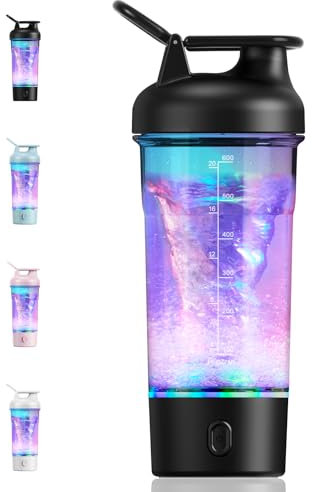 SOARFLY Shaker electrico 750ml shaker proteinas electrico, mezclador de proteinas recargable con USB C, shaker proteinas para polvo y batido de leche, sin BPA (Negro)