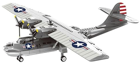 WANGE Bausatz des Wasserflugzeugs PBY-5A Catalina zum Zusammenbauen mit Bausteinen. Modell eines amerikanischen amphibischen Patrouillen- und Rettungsflugzeugs. Flugzeugmodellbau im Maßstab 1:48