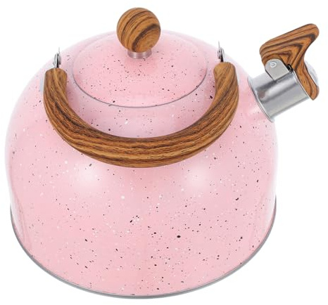 HIAKDOFT Théière Acier Inoxydable Pour Cuisinière Bouilloire Avec Sifflet Pour Eau Bouillante Poignée Ergonomique Compatible Avec Induction Et Cuisinière Électrique
