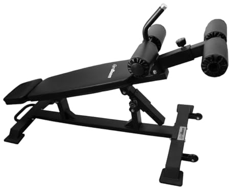 GymBeam Verstellbare AB Bench für effektives Bauchmuskeltraining - Hochwertige Home-Gym-Ausstattung, Sit-Up-Bank mit Verstellbarer Neigung für kommerzielles und heimisches Gym-Equipment, Schwarz