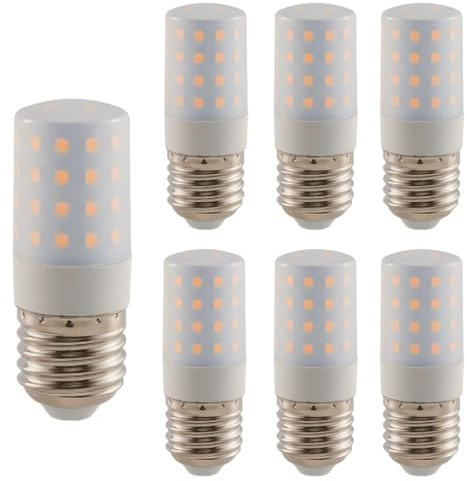 WULUN E27 7W LED Mais Glühbirne, Energiesparlampen mit milchiger weißer Abdeckung, Äquivalent 70W Halogenlampen, 700LM Warmweiß 3000K, AC/DC 110V-240V, 360 ° Strahlwinkel, Nicht Dimmbar, 6 Stück