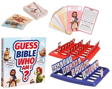 Generisch Ratespiel Bibel Wer Brettspiel,Klassisch 24 Charaktere Interaktive Lernspielzeuge | Christliche Partyspiele | Für Arbeit Schule Zuhause Familienzeit Geburtstage Freunde Treffen