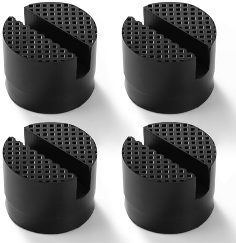 Lyeteung 4 Piezas Goma Gato Hidraulico Bloque 50mm, Almohadilla de Elevación para Gato con Ranura, Universal Car Jack Pad