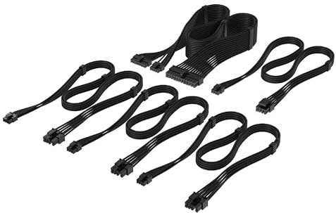 Corsair Kit de Démarrage Câbles PSU à Gaines Individuelles Type 4 Elite Premium – Peignes à Câble Profil Bas, Conception Paracord à Maille Triple Couche, Compatible PSU's Type 4 – Noir