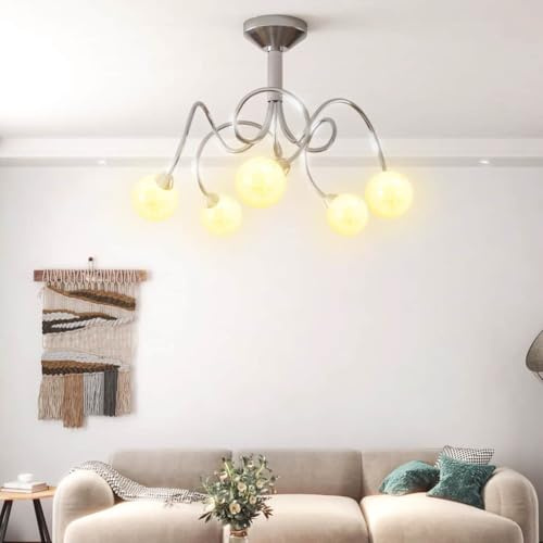 Genérico Lámpara de Techo Pantallas Cristal Redonda 5 Bombillas LED G9,Casa y jardín,Iluminación,Iluminación de hogar y jardín,Apliques de techo-337907