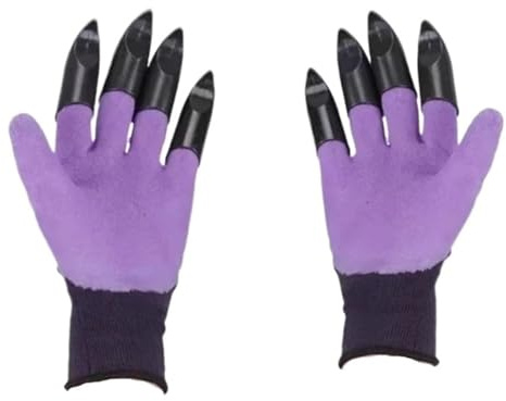 SMTYXS Gartenhandschuhe Mit Krallen, Schutzhandschuhe Aus Latex, For Graben Und Pflanzen, Langlebig, Wasserdicht, Stichfest, Durchlässig, For Die Arbeit Zu Hause Starker Griff(Purple)